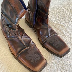 Mark Nason Braybrook leather Boots, dark brown Italy, style #67614 in OEM box